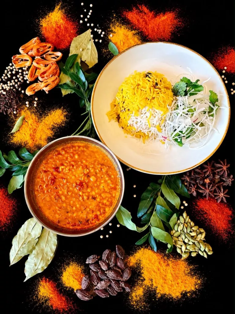 Channa masala daal servi avec du riz