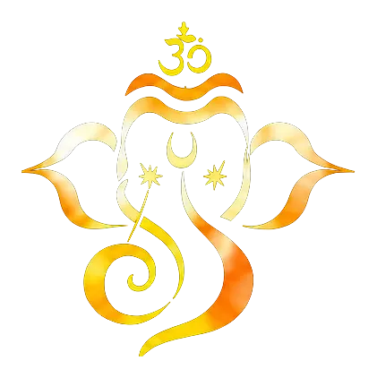 Logo d’Indian Bazar : Ganesh stylisé en traits dorés